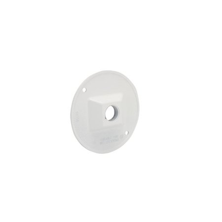 HUBBELL 1/2 Round Outlet Cover White 5193-6